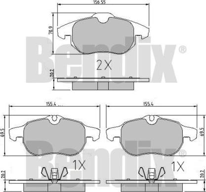 BENDIX 510393 - Əyləc altlığı dəsti, əyləc diski furqanavto.az