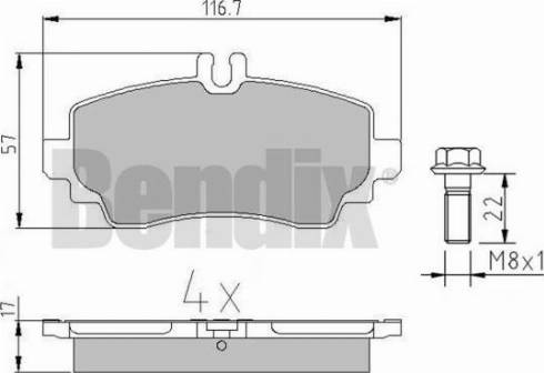 BENDIX 510342 - Əyləc altlığı dəsti, əyləc diski furqanavto.az