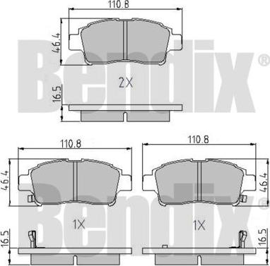 BENDIX 510358 - Əyləc altlığı dəsti, əyləc diski furqanavto.az