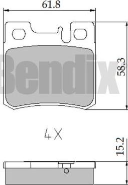 BENDIX 510300 - Əyləc altlığı dəsti, əyləc diski furqanavto.az