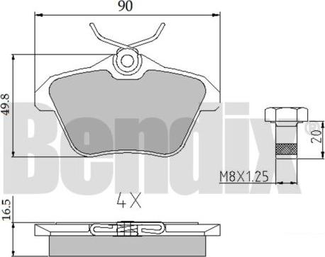 BENDIX 510323 - Əyləc altlığı dəsti, əyləc diski furqanavto.az