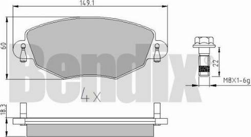 BENDIX 510371 - Əyləc altlığı dəsti, əyləc diski furqanavto.az