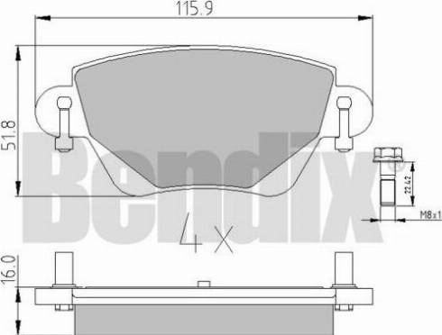 BENDIX 510372 - Əyləc altlığı dəsti, əyləc diski furqanavto.az