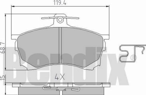 BENDIX 510294 - Əyləc altlığı dəsti, əyləc diski furqanavto.az