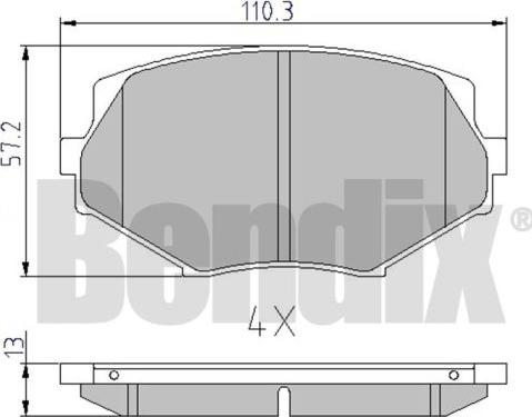 BENDIX 510298 - Əyləc altlığı dəsti, əyləc diski furqanavto.az