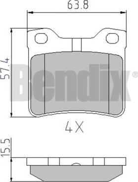 BENDIX 510297 - Əyləc altlığı dəsti, əyləc diski furqanavto.az