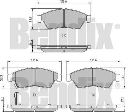 BENDIX 510242 - Əyləc altlığı dəsti, əyləc diski furqanavto.az