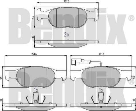 BENDIX 510259 - Əyləc altlığı dəsti, əyləc diski furqanavto.az