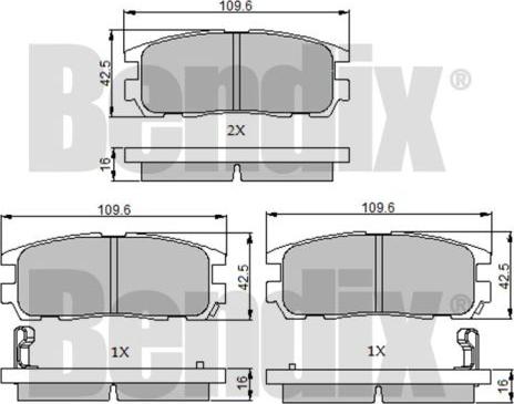 BENDIX 510253 - Əyləc altlığı dəsti, əyləc diski www.furqanavto.az