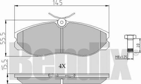 BENDIX 510257 - Əyləc altlığı dəsti, əyləc diski furqanavto.az