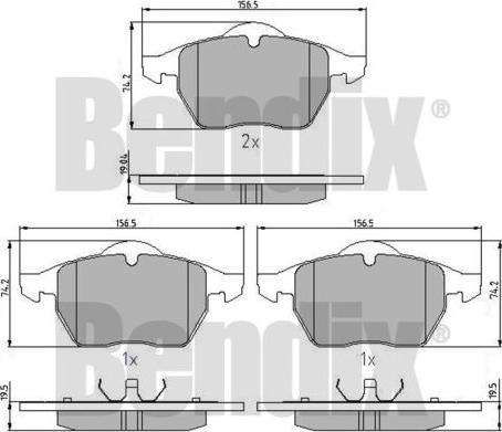 BENDIX 510263 - Əyləc altlığı dəsti, əyləc diski furqanavto.az