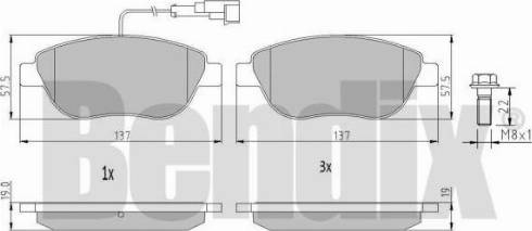 BENDIX 510205 - Əyləc altlığı dəsti, əyləc diski furqanavto.az