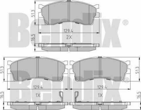 BENDIX 510206 - Əyləc altlığı dəsti, əyləc diski furqanavto.az