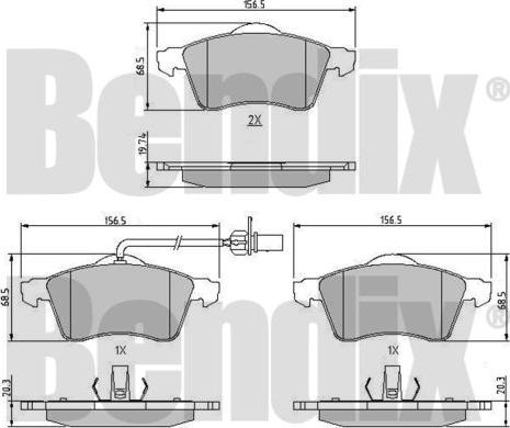 BENDIX 510208 - Əyləc altlığı dəsti, əyləc diski furqanavto.az