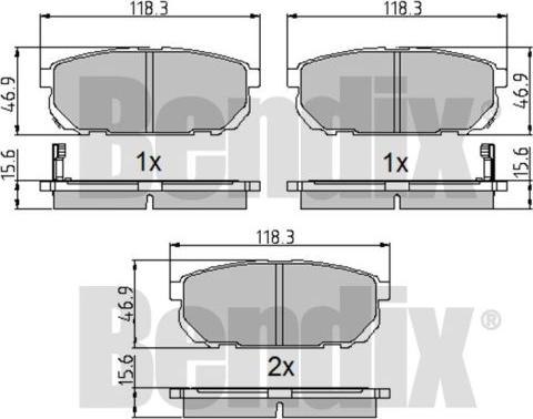 BENDIX 510219 - Əyləc altlığı dəsti, əyləc diski furqanavto.az