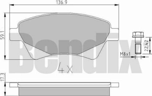 BENDIX 510229 - Əyləc altlığı dəsti, əyləc diski furqanavto.az