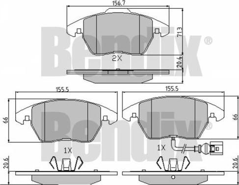 BENDIX 510222 - Əyləc altlığı dəsti, əyləc diski furqanavto.az