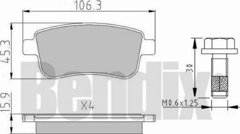 BENDIX 510764 - Əyləc altlığı dəsti, əyləc diski furqanavto.az