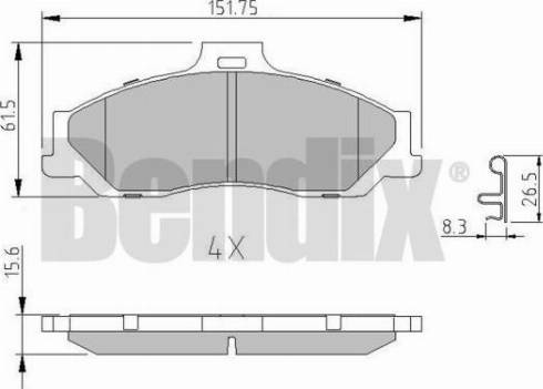 BENDIX 510780 - Əyləc altlığı dəsti, əyləc diski furqanavto.az