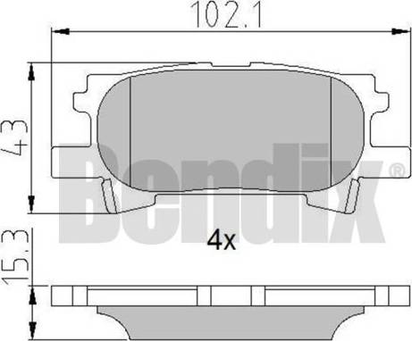 BENDIX 510734 - Əyləc altlığı dəsti, əyləc diski furqanavto.az