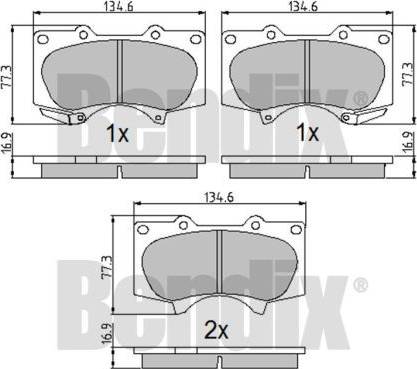 BENDIX 510731 - Əyləc altlığı dəsti, əyləc diski www.furqanavto.az