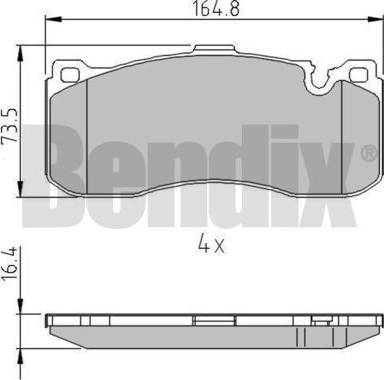 BENDIX 510724 - Əyləc altlığı dəsti, əyləc diski furqanavto.az