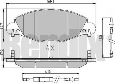 BENDIX 510720 - Əyləc altlığı dəsti, əyləc diski furqanavto.az