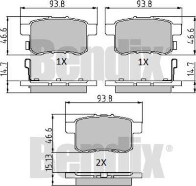 BENDIX 510728 - Əyləc altlığı dəsti, əyləc diski furqanavto.az