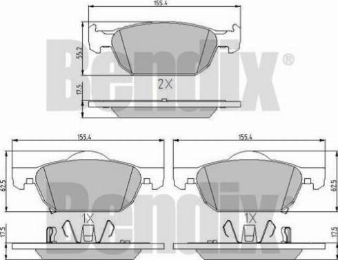 BENDIX 510772 - Əyləc altlığı dəsti, əyləc diski furqanavto.az