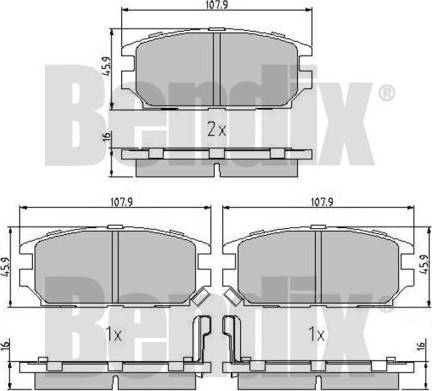 BENDIX 511089 - Əyləc altlığı dəsti, əyləc diski furqanavto.az