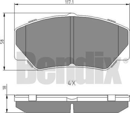 BENDIX 511023 - Əyləc altlığı dəsti, əyləc diski www.furqanavto.az