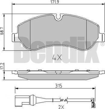 BENDIX 511146 - Əyləc altlığı dəsti, əyləc diski furqanavto.az