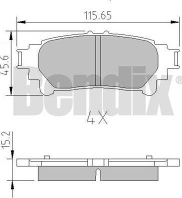 BENDIX 511158 - Əyləc altlığı dəsti, əyləc diski furqanavto.az