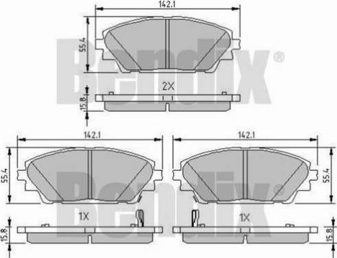 BENDIX 511166 - Əyləc altlığı dəsti, əyləc diski furqanavto.az