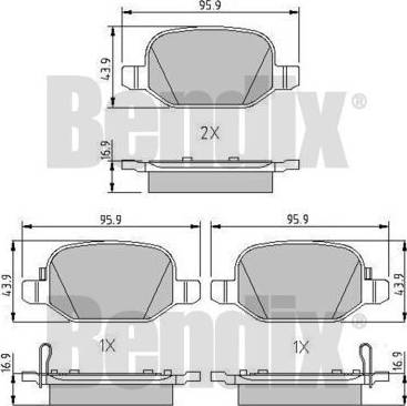 BENDIX 511117 - Əyləc altlığı dəsti, əyləc diski furqanavto.az