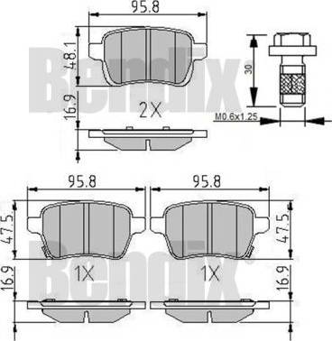 BENDIX 511268 - Əyləc altlığı dəsti, əyləc diski furqanavto.az