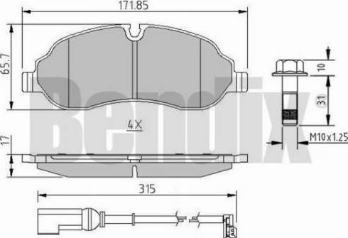 BENDIX 511205 - Əyləc altlığı dəsti, əyləc diski furqanavto.az