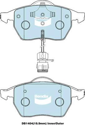 Bendix-AU DB1404 EURO+ - Əyləc altlığı dəsti, əyləc diski furqanavto.az