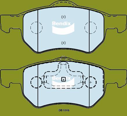 Bendix-AU DB1848 HD - Əyləc altlığı dəsti, əyləc diski furqanavto.az
