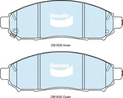 Bendix-AU DB1835 HD - Əyləc altlığı dəsti, əyləc diski furqanavto.az