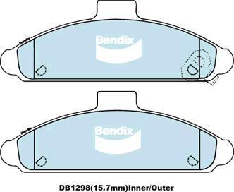 Bendix-AU DB1298 GCT - Əyləc altlığı dəsti, əyləc diski furqanavto.az