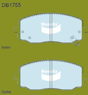 Bendix-AU DB1755 GCT - Əyləc altlığı dəsti, əyləc diski furqanavto.az