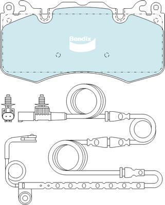 Bendix-AU DB2204 EURO+ - Əyləc altlığı dəsti, əyləc diski furqanavto.az