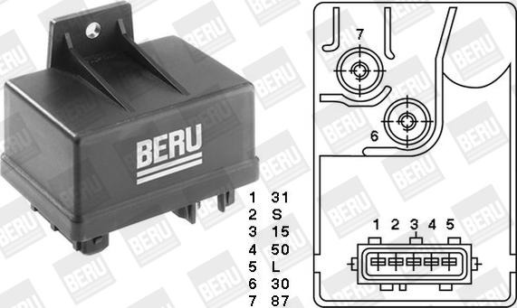 BorgWarner (BERU) GR034 - Rele, işıqlandırma bujisi sistemi furqanavto.az