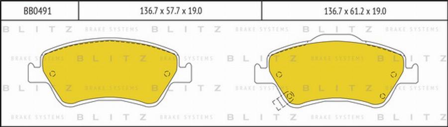 Blitz BB0491 - Əyləc altlığı dəsti, əyləc diski furqanavto.az