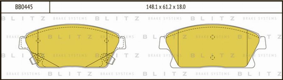 Blitz BB0445 - Əyləc altlığı dəsti, əyləc diski furqanavto.az