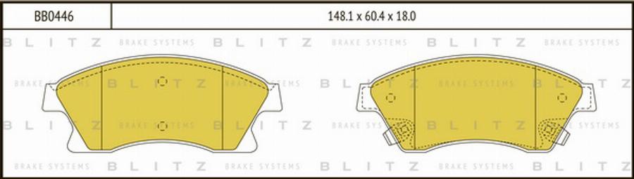 Blitz BB0446 - Əyləc altlığı dəsti, əyləc diski furqanavto.az