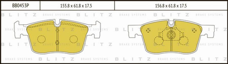 Blitz BB0453P - Əyləc altlığı dəsti, əyləc diski furqanavto.az