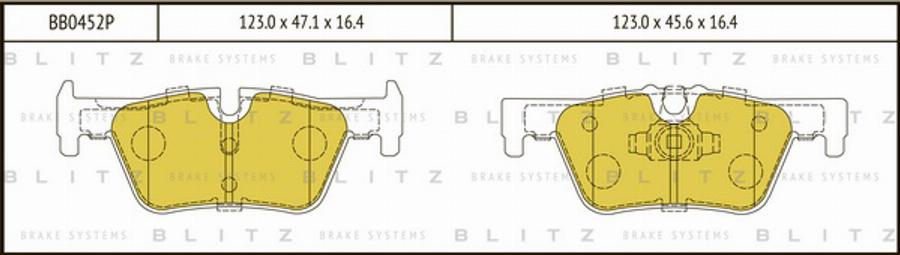 Blitz BB0452P - Əyləc altlığı dəsti, əyləc diski furqanavto.az