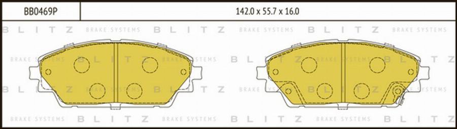 Blitz BB0469P - Əyləc altlığı dəsti, əyləc diski furqanavto.az